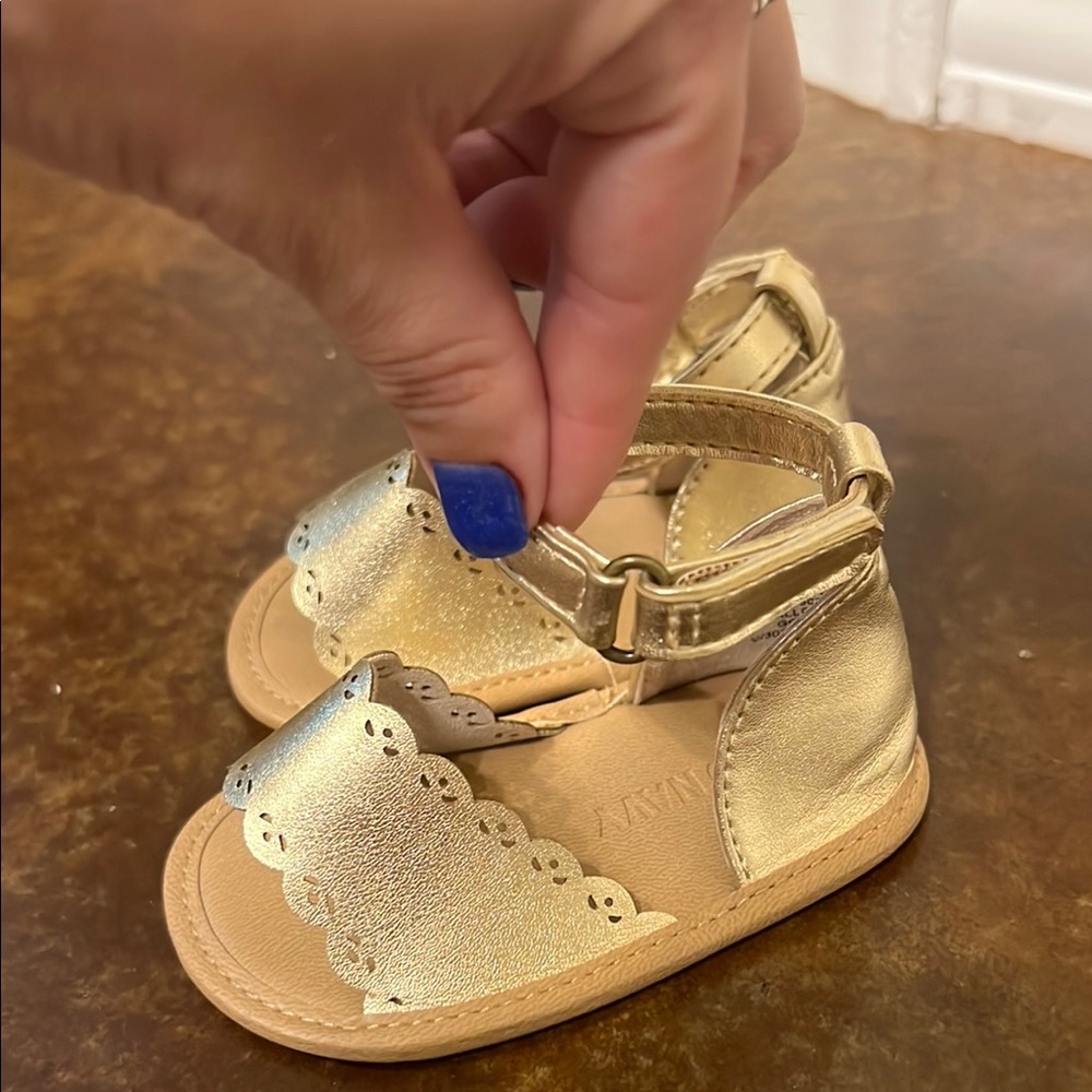 Gold Baby Walker Sandals